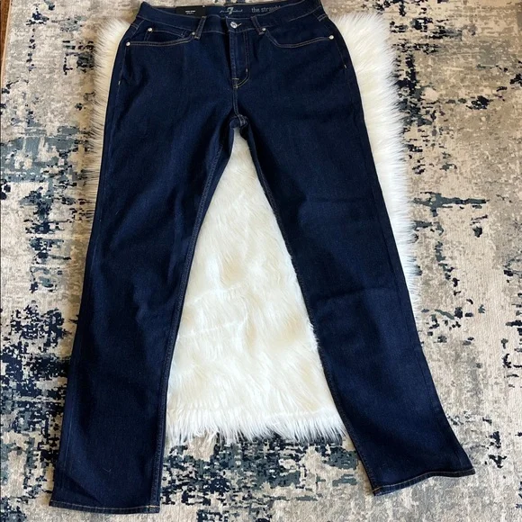 🆕 7 For All Mankind Jeans Men’s The Straight Classic Dark Wash Size 34x32 - Picture 7 of 11